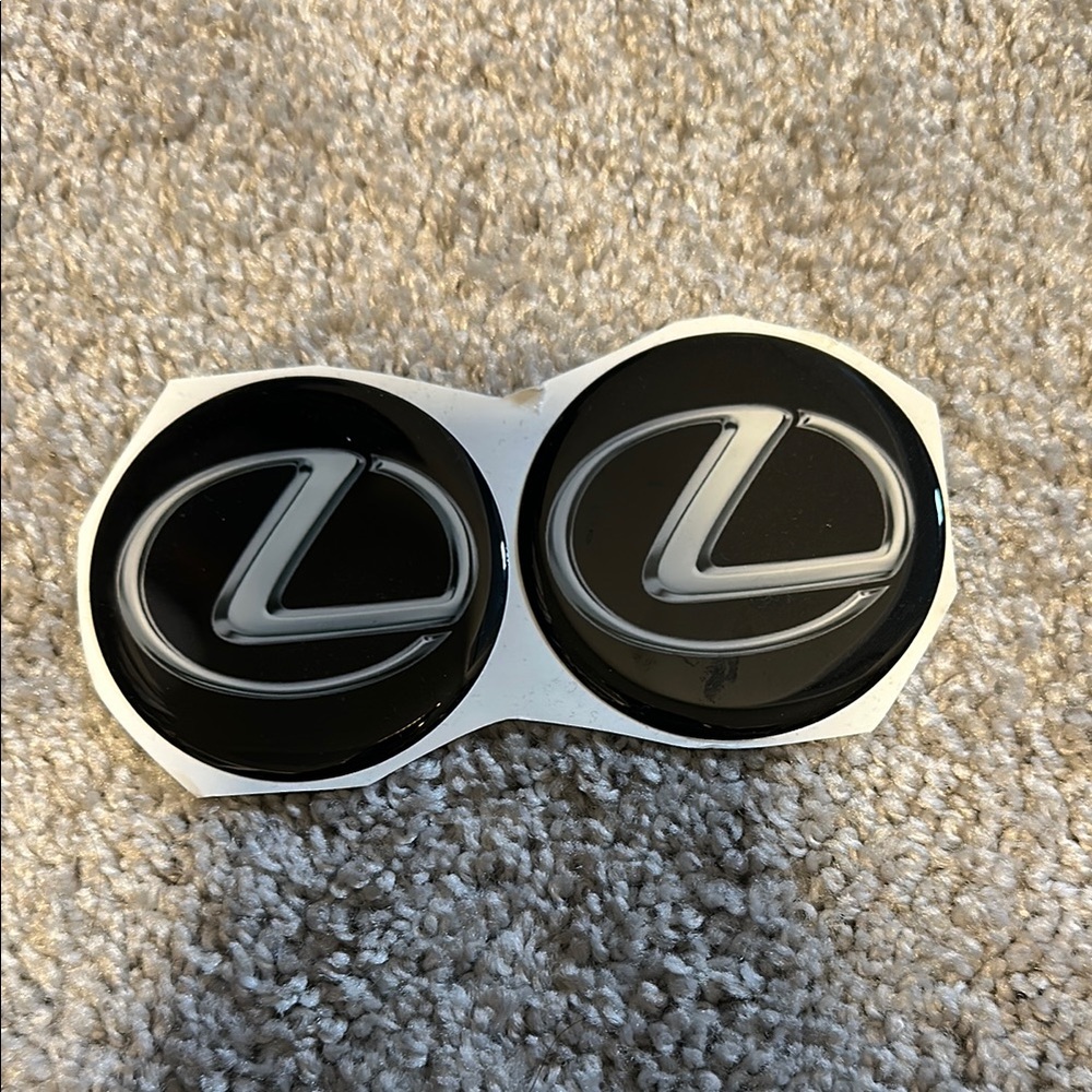 Lexus Black and Silver Wheel Center Caps